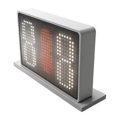 Obraz premium Modern digital scoreboard displays bright numbers with red and white LEDs, perfect for sports or events