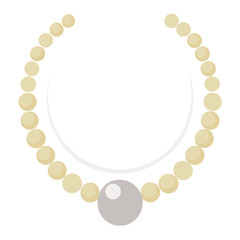 Pearl necklace vector on white background.
