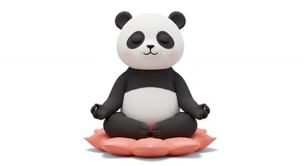 Fototapeta premium Panda meditation figurine illustration
