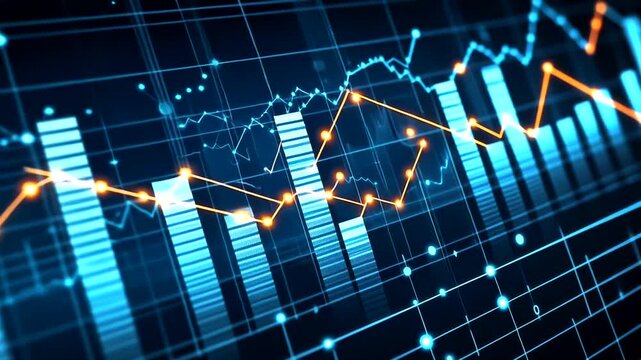Dynamic Stock Market Analysis with Graph Chart Financial Data Visualization
