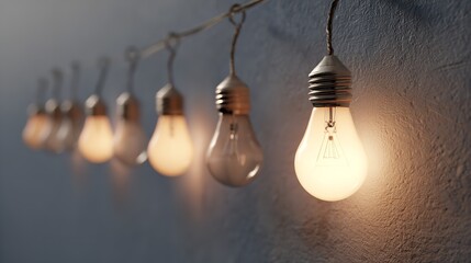 4. Collection of Yellow Light Bulbs on a White Background