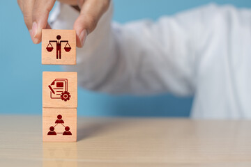 Emphasizing integrity and corporate compliance, the image represents ethical decision-making and...