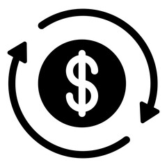 Money Change Icon, Currency Change Icon Vector Art Illustration