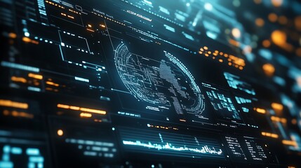 Futuristic digital display interface