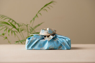 한국의 명절과 기념일을 위한 재사용 가능한 수제 보자기 선물 포장.