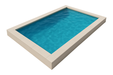 Swimming pool with clear water isolated on transparent background