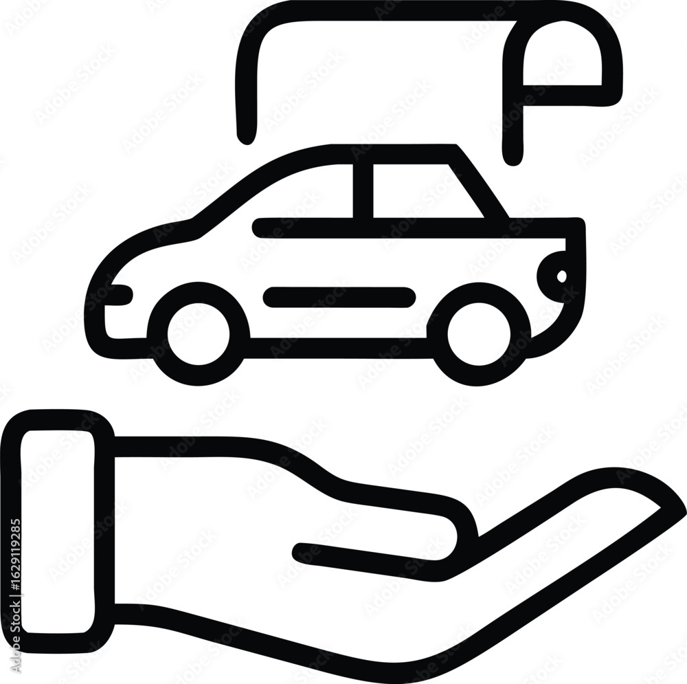 Poster a versatile icon set featuring a stylized car design with multiple color options and typography