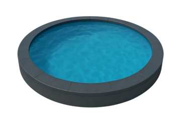 Modern round swimming pool isolated on transparent background