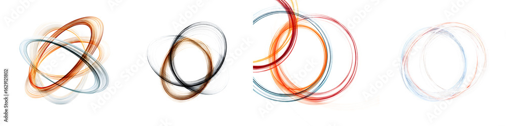 Poster abstract rings: set of colorful circular lines for design elements