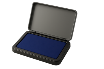 Open black ink pad isolated on transparent background