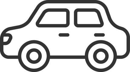 ホビーの、ミニカーのアイコン（線画）のイラスト