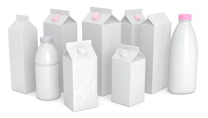 Various milk packaging