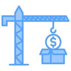 Construction Costs Blue Icon