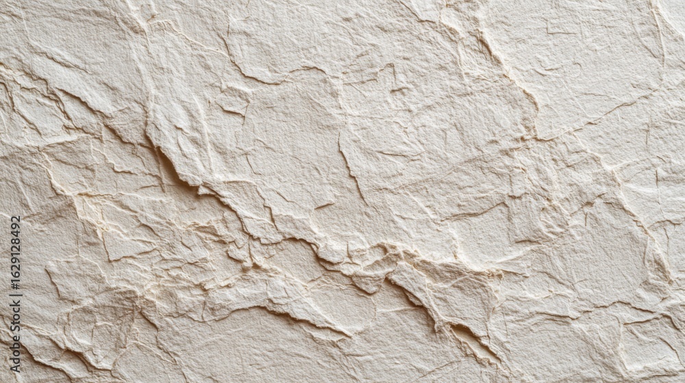 Poster close-up view of a textured handmade paper surface, highlighting the natural fibers and intricate pa