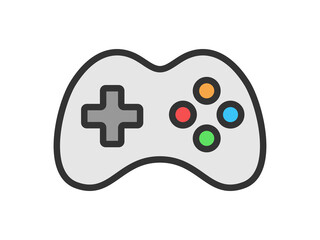 ホビーの、テレビゲームのアイコン（線画カラー）のイラスト