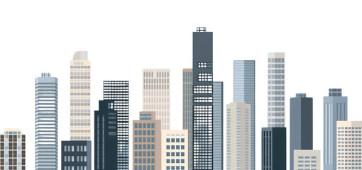 Obraz premium PNG Skyscrapers cityscape architecture illustration.