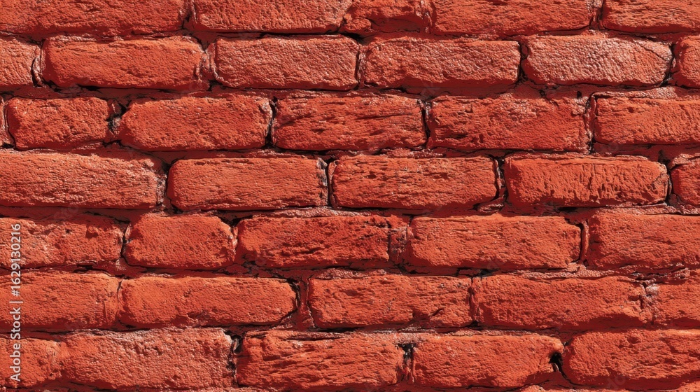 Poster rough red bricks create a textured surface, highlighting variations in color and shape. the wall ref
