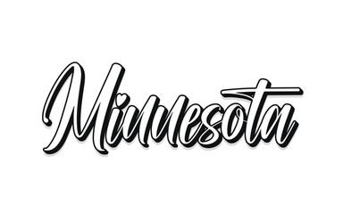 Minnesota hand lettering design calligraphy vector, Minnesota text vector trendy typography design