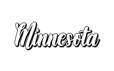 Minnesota hand lettering design calligraphy vector, Minnesota text vector trendy typography design