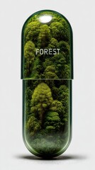 Ecological Capsule Containing Lush Green Forest Landscape Inside