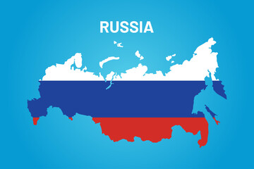 Obraz premium Russia map in flat design style