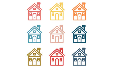 Modern Real Estate Logo Icons House, Building, Eco Home, Property Vector Set