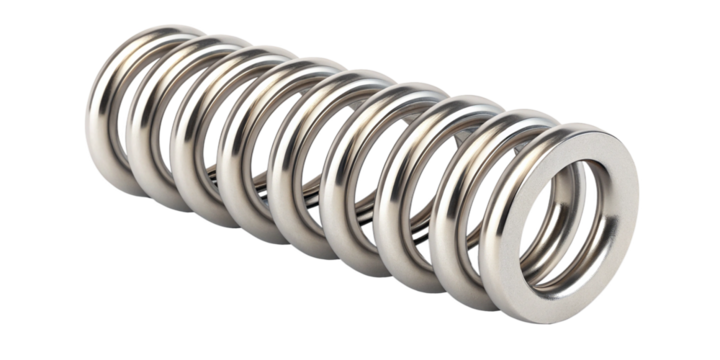Close-Up of Shiny Metallic Coil Spring Isolated on Transparent Background
Cylindrical Metal Spring with Evenly Spaced Coils – Isolated Close-Up