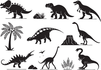 underwater landscapes icons on white background