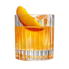Savoring a refreshing amber cocktail with a vibrant peach slice garnish, perfect for sophisticated summer evenings and celebratory toasts