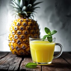 Tropical Delight: Pineapple Juice and Whole Fruit