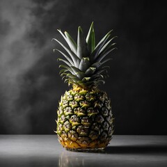 pineapple on a black background