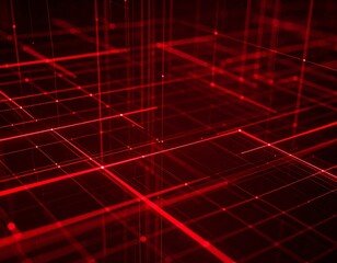 Abstract red grid pattern, glowing lines and nodes on dark background, suggesting connectivity
