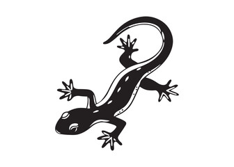 Lizard Silhouette Vector Illustration.
