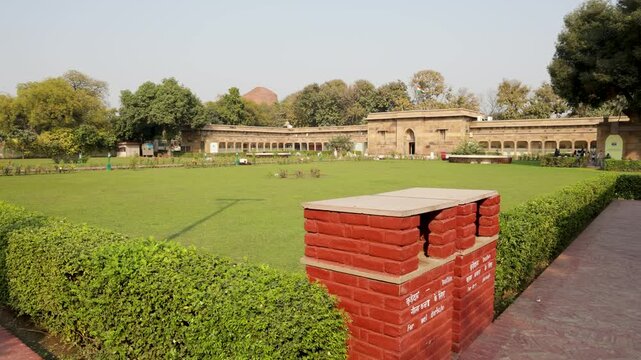 ancient sarnath archeological museum exterior from unique perspective at day video is taken at Sarnath museum, Sarnath uttar pradesh india.