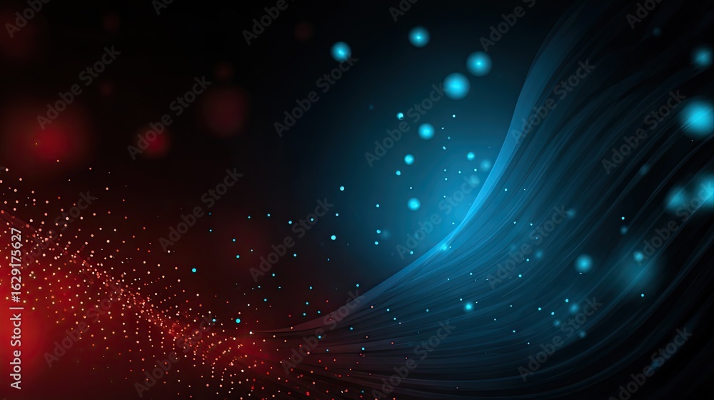 Poster abstract digital art: a captivating digital artwork, featuring dynamic, fluid lines and shimmering d