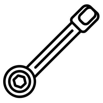 black wrench tool icon clip art preview