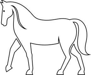 Clean horse outline vector logo in modern style. Perfect for stables, cowboy branding, ranch labels, and countryside graphics.

