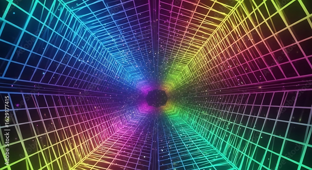 Aufkleber green digital rain of binary code cascading down, creating a futuristic, immersive digital landscape