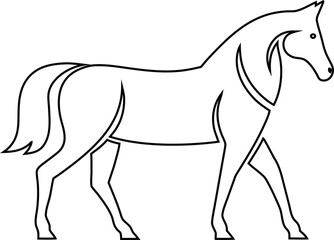Simple line art horse logo vector. Great for riding club emblems, nature apps, western designs, and animal care businesses.

