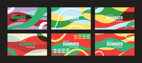 summer package set banner, colorful summer template, banner, web banner, summer holiday banner, cover, ad banner, social media banner 