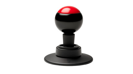 Sleek black and red control knob for industrial machine or futuristic device