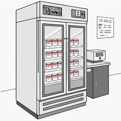Medical fridge storing vaccine vials safely generated by ai