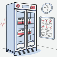 Medical fridge storing vaccine vials safely generated by ai