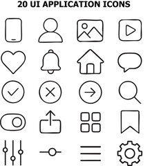 User interface icon set for web and mobile