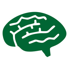 human brain Icon green