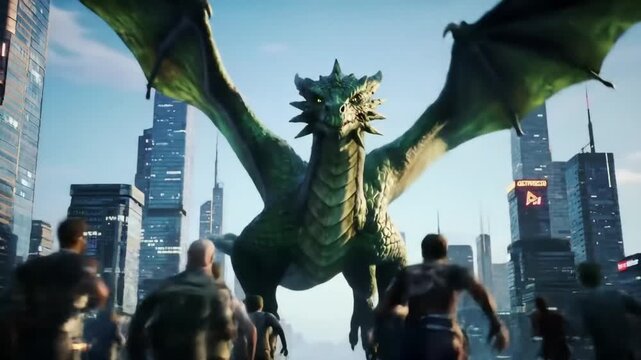 "Dragons return to a modern city, forcing humans to remember ancient promises &mdash; animated fantasy story."