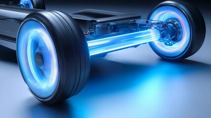 Innovative electric skateboard showcasing illuminated wheels in a sleek design at a futuristic technology showcase event - Powered by Adobe