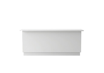 Modern White Reception Desk with Clean Lines and Minimalist Design.