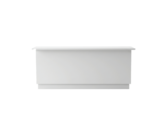 Modern White Reception Desk with Clean Lines and Minimalist Design.