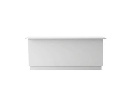 Modern White Reception Desk with Clean Lines and Minimalist Design.